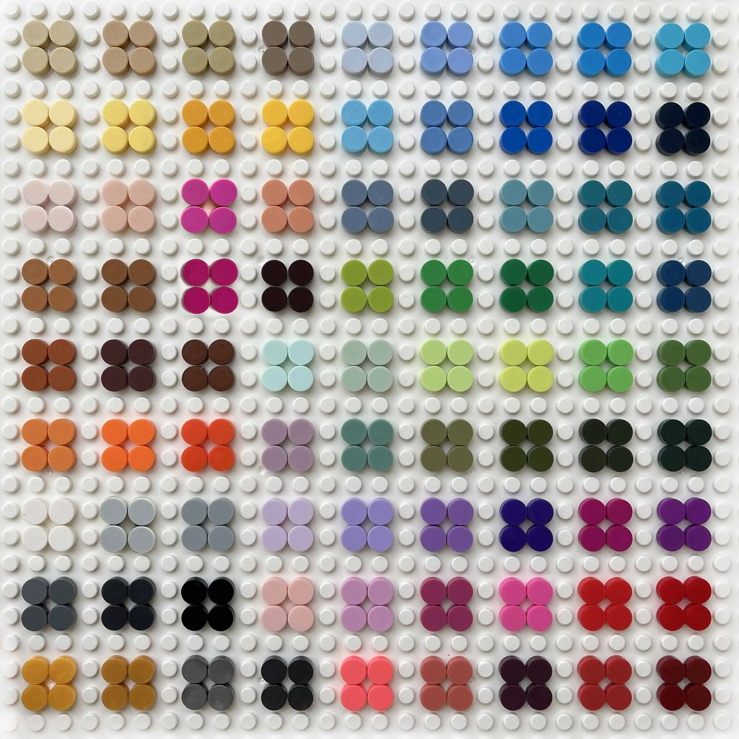 Bulk Round Tile 1x1 98138 Building Block Brick MOC Part Pixel Art Stuff Painting Toy (New 7 Colors+ 10 Transparent ) 4500pcs/Lot