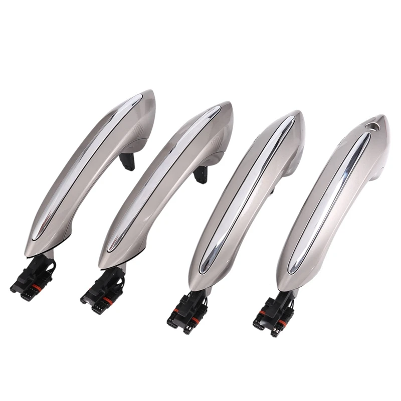 4Pcs Outside Door Handle Puller Set Exterior Door Handle For BMW 5 6 7 Series F07 F10 F11 F06 F12 F13 F01 F02 Champagne