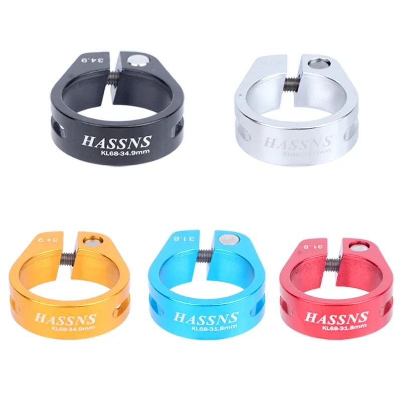 HASSNS Bicycle Seatpost Clamp Saddle Blocking Bike Seat Clip 31.8/34.9MM Post Collar Closure for Dropper 27.2/28.6/31.6MM MTB