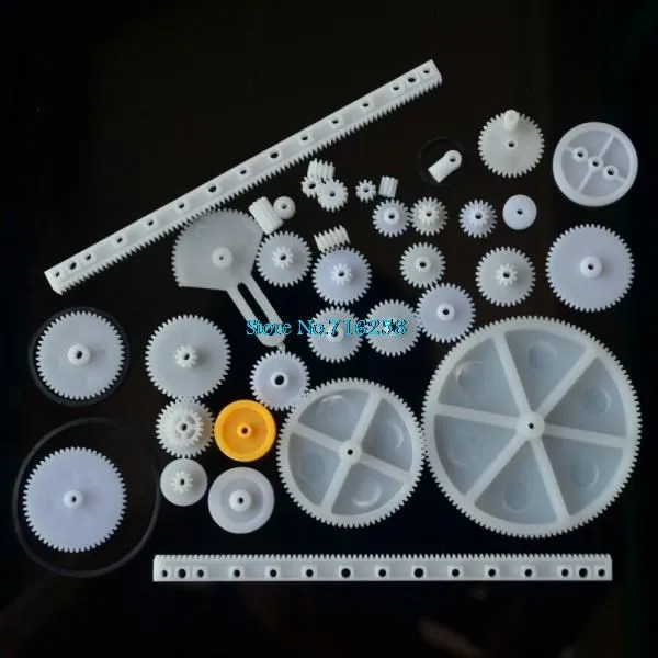 34PCS a lot,Plastic gear,rack, pulley, belt,Worm gear,Single-and double-gear,8-56 teeth