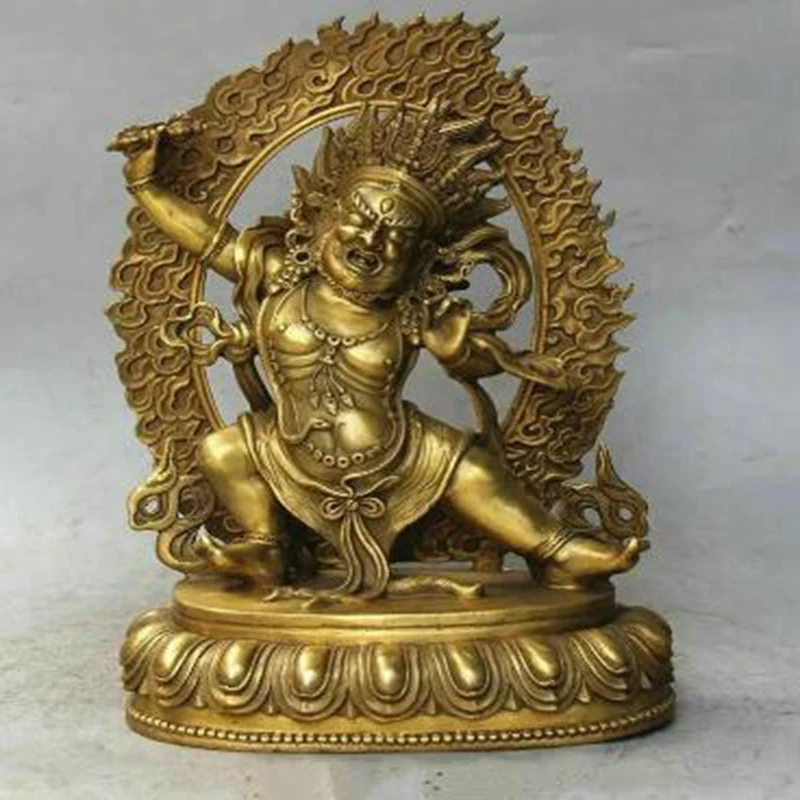 

9.8 inch Rare Tibet Tibetan bronze Buddhist Vajrapani Chana Dorje buddha statue