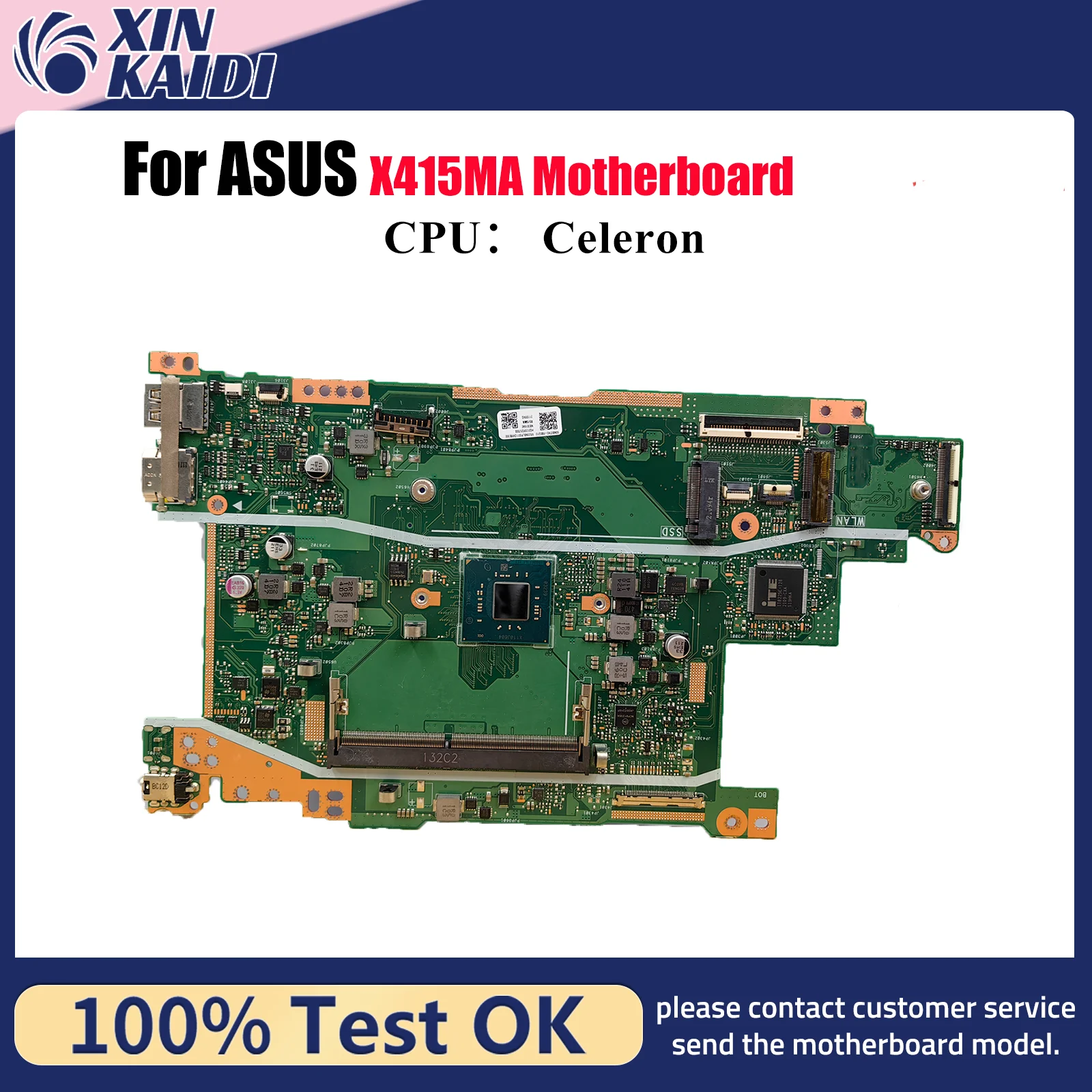 

X415MA Материнская плата для ноутбука ASUS VivoBook X415MA X415M Материнская плата для ноутбука с процессором Celeron 100% тестирование ОК быстрая доставка stk