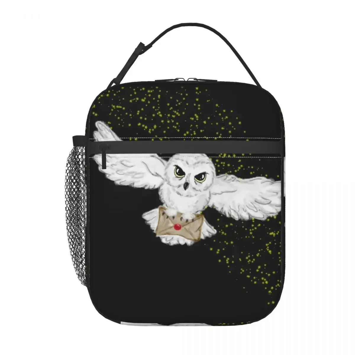 Owl Flight Tote Bag Insulated Lunch Bag for Women Portable Witch Magic Cooler Thermal Bento Box Kids School Children