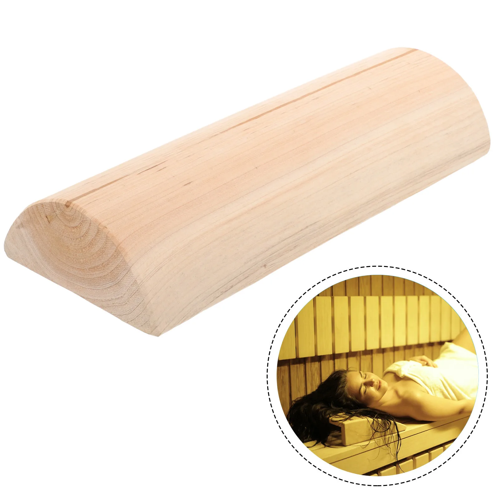

Wooden Cervical Pillow Ergonomic Neck Support Sauna Shoulder Massage Pillow Back Bolster Sauna Accessories Steam Room Supply