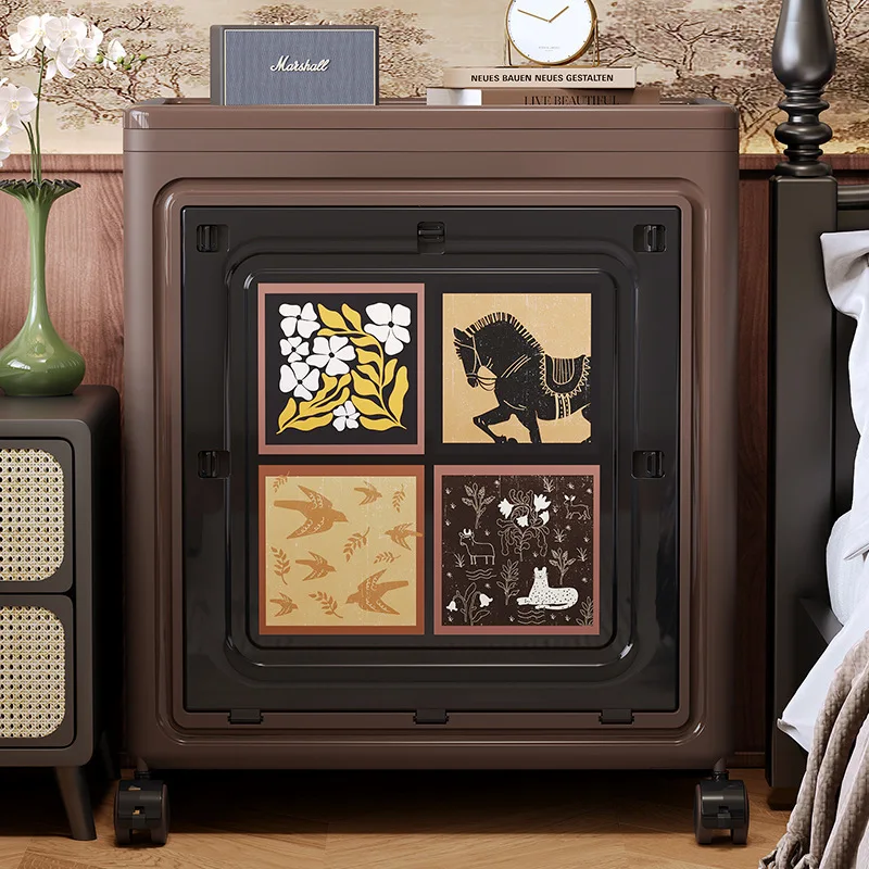 Składany pojemnik do przechowywania, duża pojemność, pogrubiony pojemnik na ubrania, plastikowy pojemnik do przechowywania do salonu.