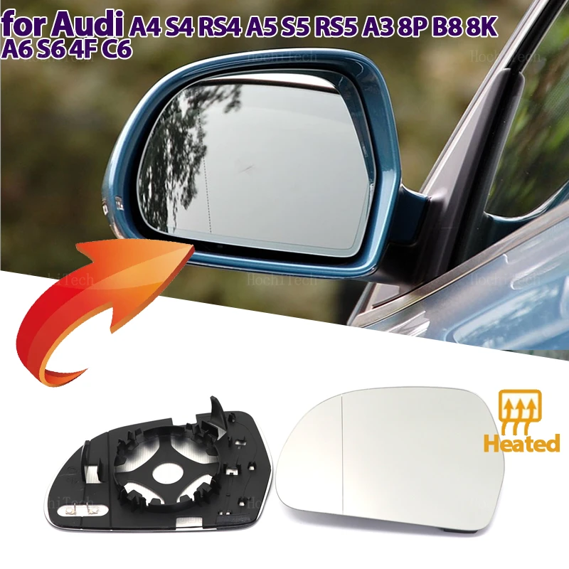 

Left Right Door Side Heated Wing Mirror Glass Rearview Plate for Audi A4 S4B8 8K 08-09, A5 S5 B8 8K 07-09, A8 S8 D3 Q3 SQ3 A3 8P