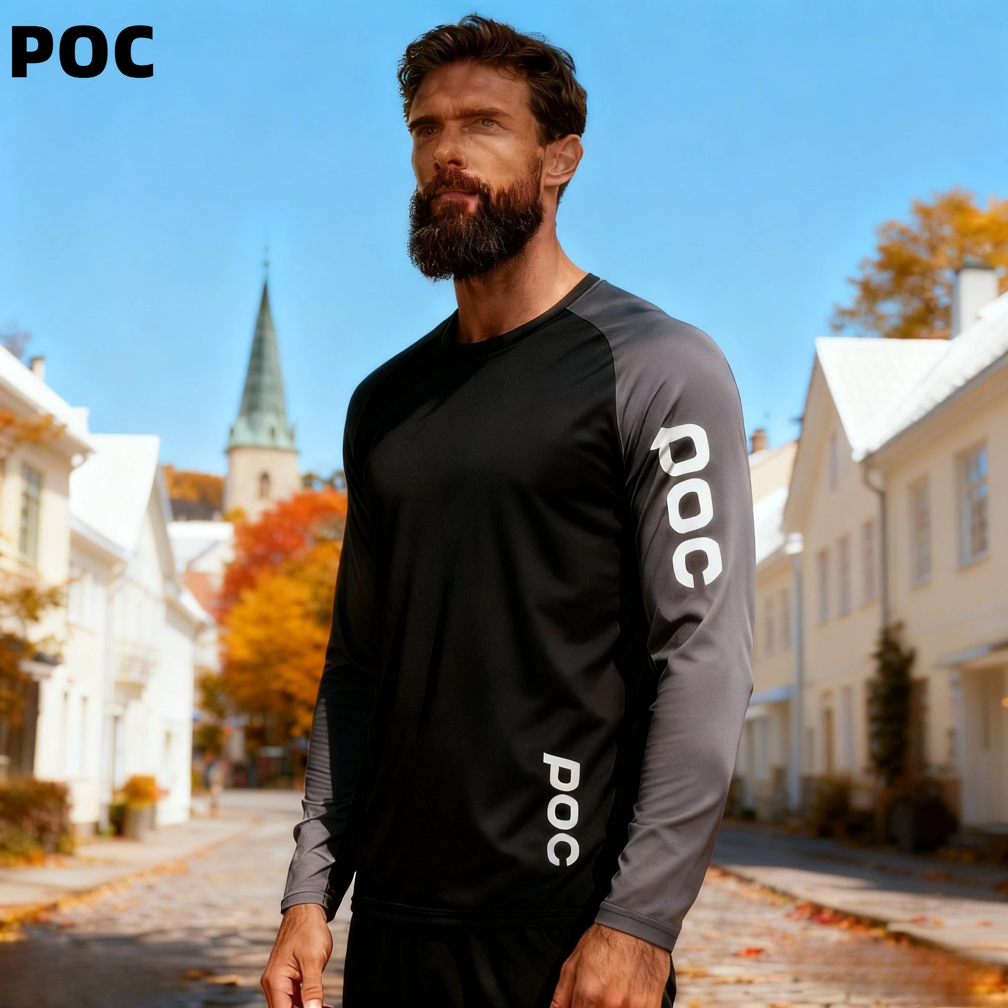 

POC Внедорожный спортивный костюм с длинными рукавами, весна-осень 2024, модный, быстросохнущий, дышащий и скоростное опускание