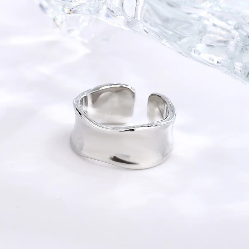 925 Sterling Silver Irregular Smooth Surface Adjustable Women's Rings  Engagement Luxury Jewelry Wholesale Jewellery Moneys 925