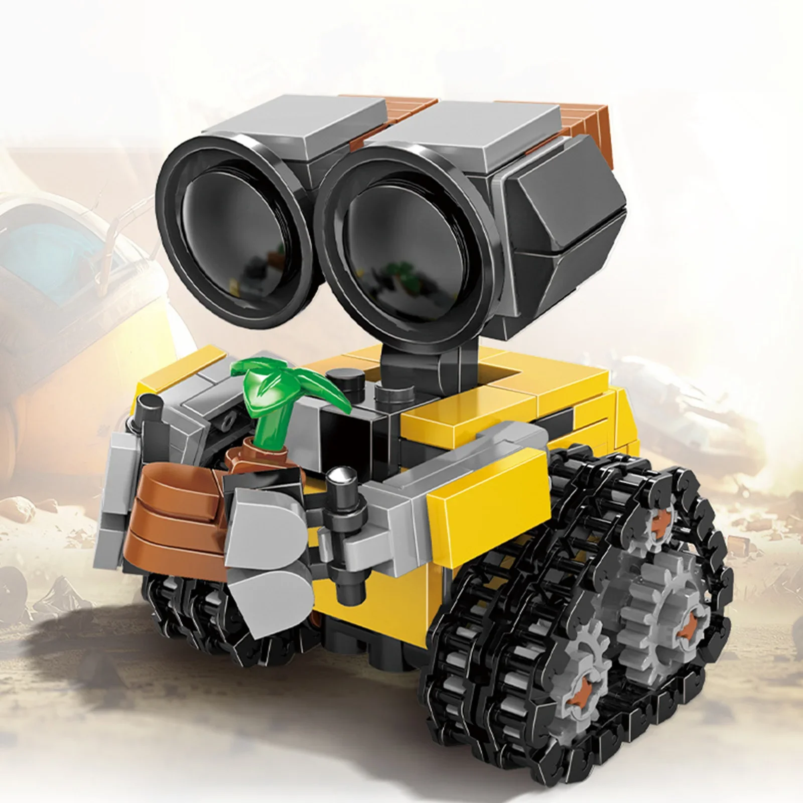 Miniso Disney WALL E Pixar Cute Robot Wall-E Droid Cartoon Figure Model Building Block Brick Diy Toy Gift