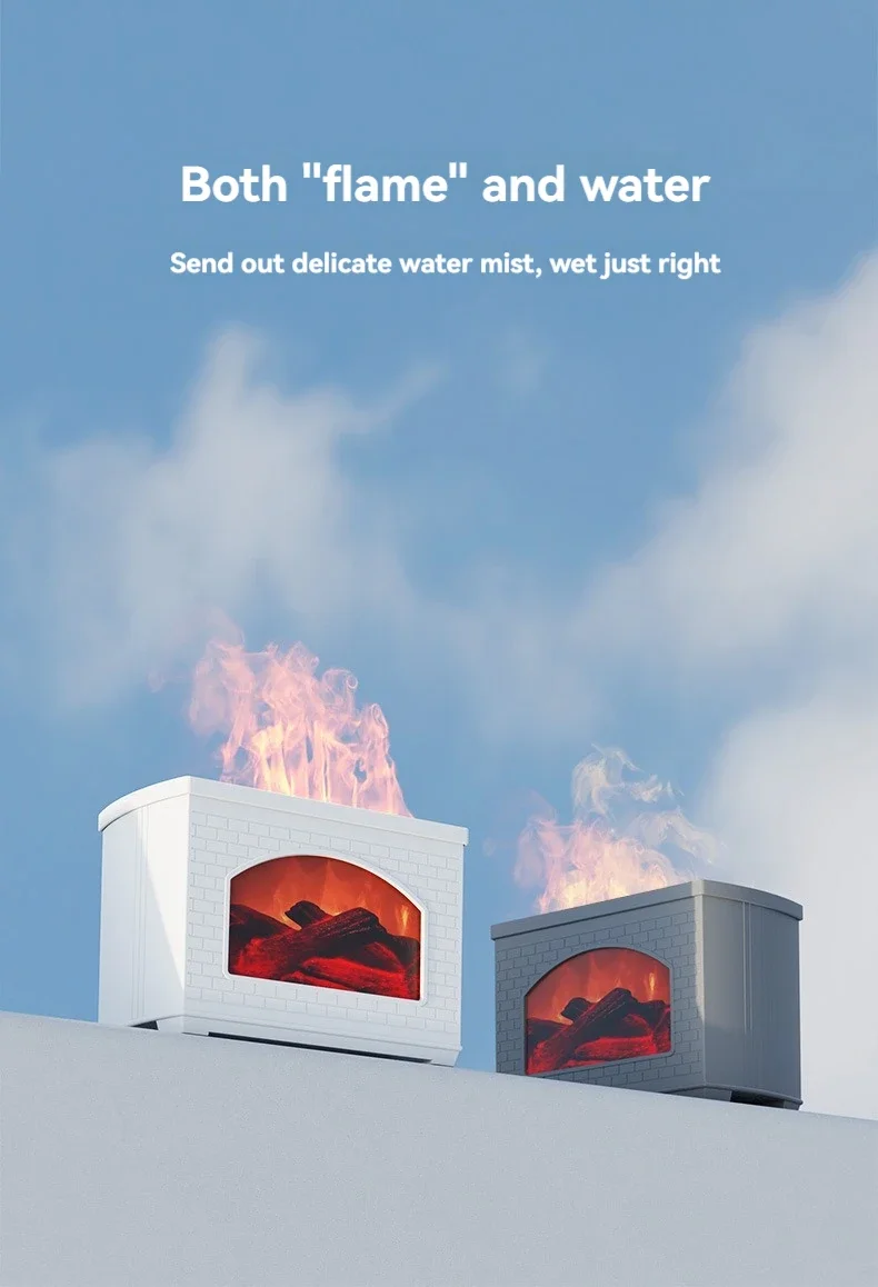 A new fireplace aroma humidifier home desktop small diffuser automatic fragrance machine simulation flame