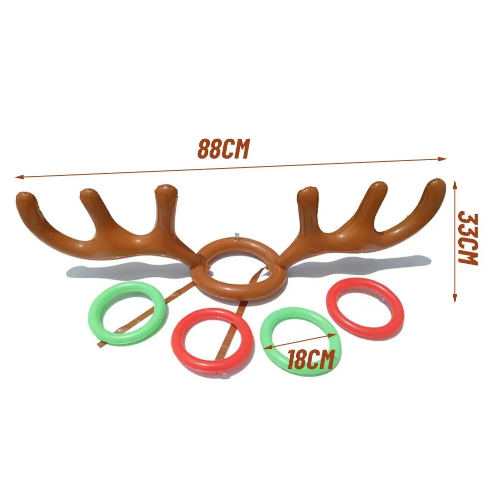 Bricolage jeu de noël noël enfants cadeau jouets gonflables anneau lancer Santa drôle renne bois chapeau