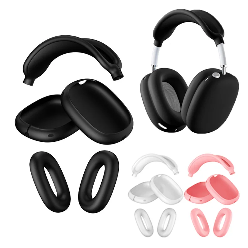 Silikon-Schutzhüllen-Set für AirPods Max Kopfbügel, Ohrmuscheln & Ohrstöpsel Kratzfest Stoßfest Waschbar Mehrfarbiges Zubehör