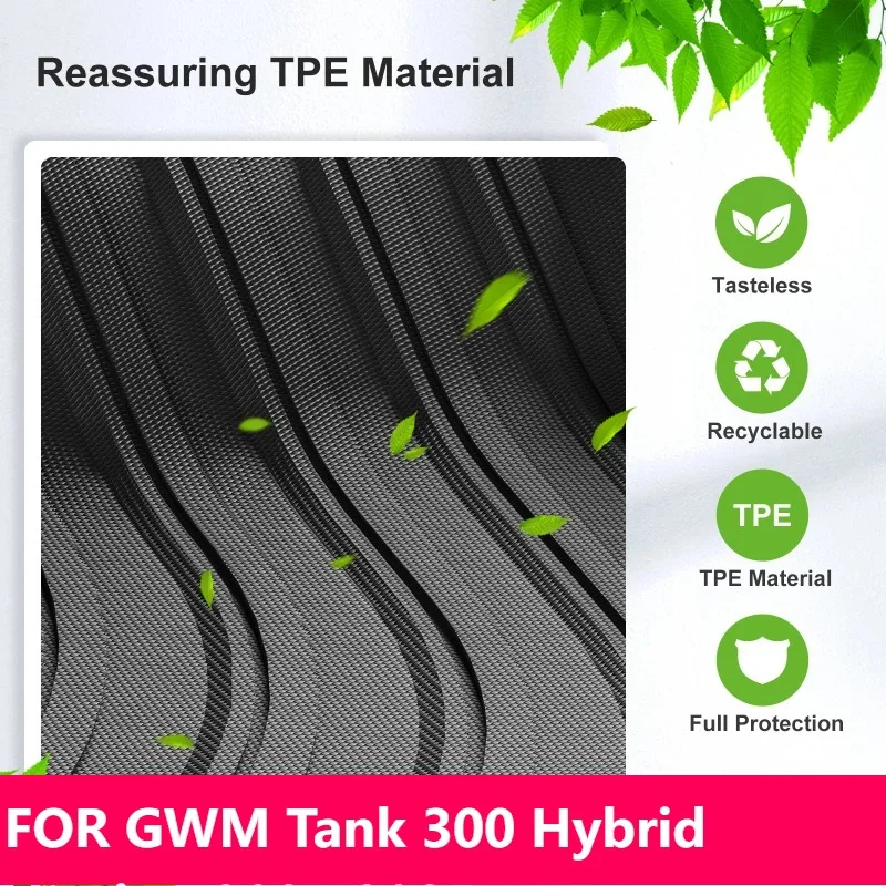 

For GWM Tank 300 Hybrid Version 2024 2025 Car Floor Mats TPE 3D All-Weather Black Interior Accessories