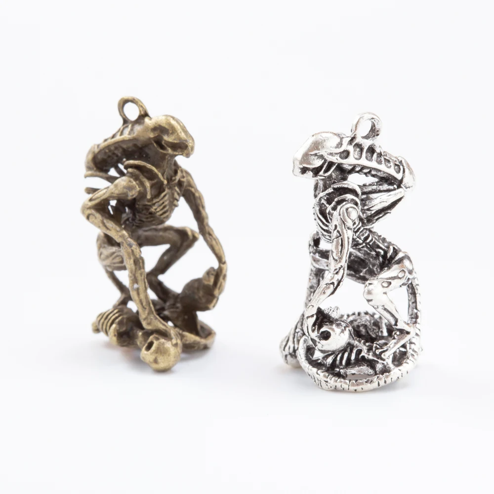 سحر جمجمة سبائك الزنك العتيقة ، قلادة معدنية ، إكسسوارات صناعة يدوية ، 5 قطع ، وصنع المجوهرات