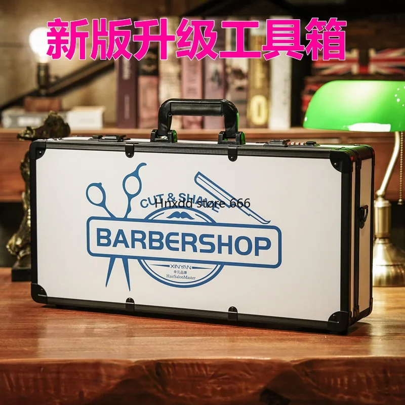 Professional hairdressing barber toolbox haircut box scissors electric push storage box