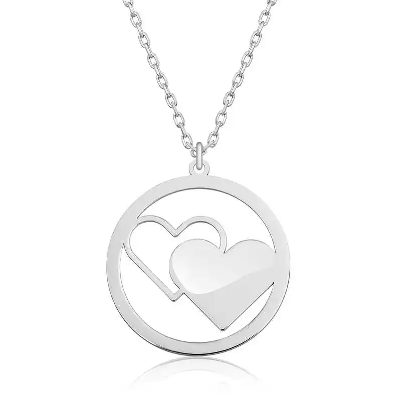 Silver Heart Women's Necklace 925 Sterling Women Fine Jewelry Wedding Party Birthday Gift - Box - Pendant - Chain Choker female