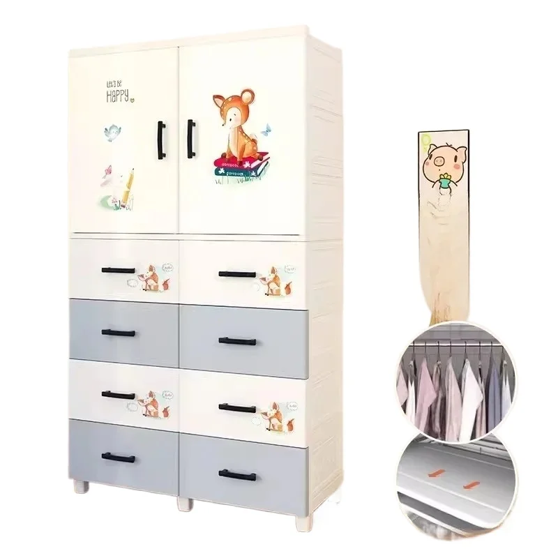 

Thickened and widened cartoon deer design storage cabinet