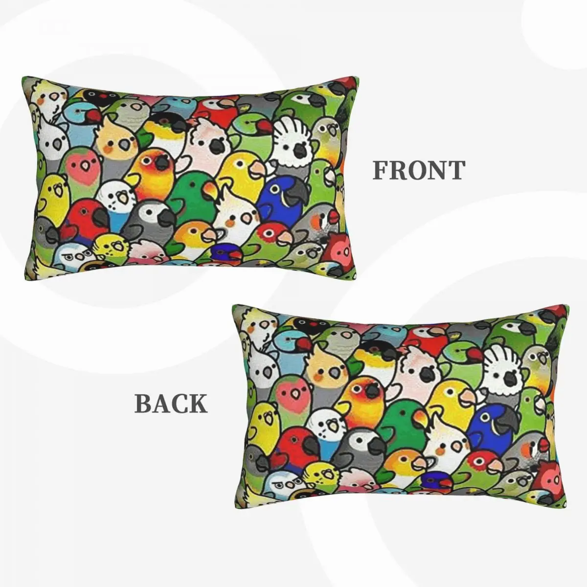 Birds Cockatiel Budgie Parrot Rectangle Pillowcase Cushion Cover Decorative Bedroom Bed Home Comfort Throw Pillow