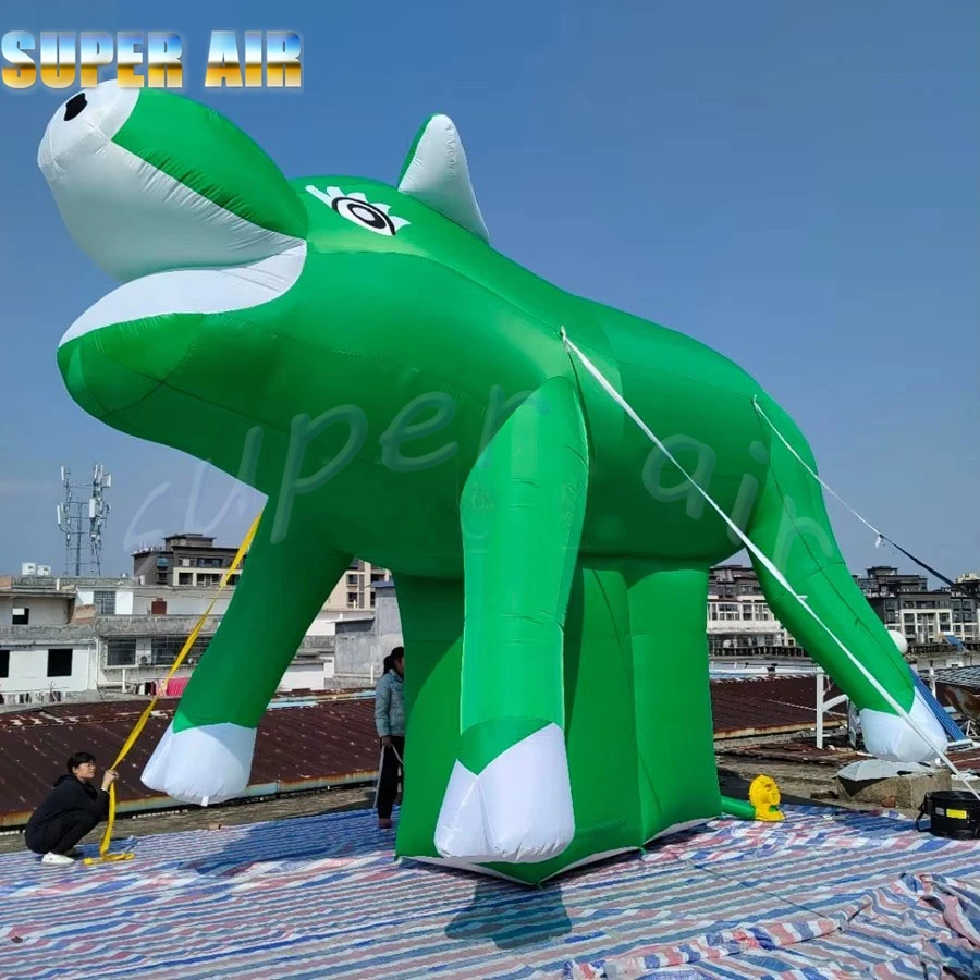

Creative design animal style green inflatable flying pig for events