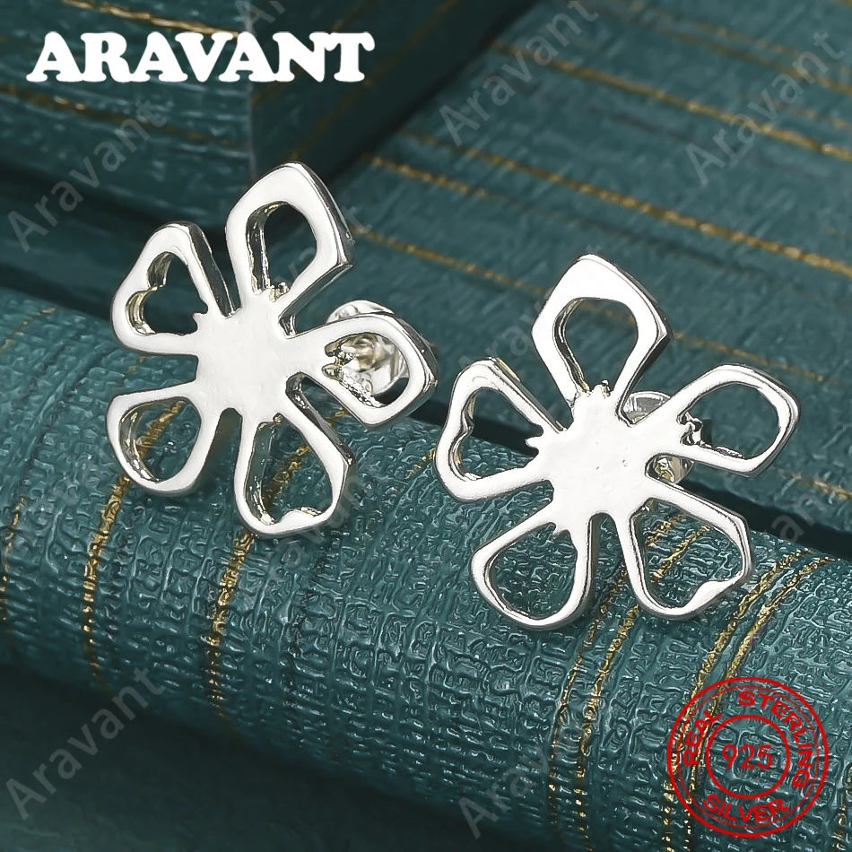 925 Sterling Silver Snowflake, Heart, And Petal Openwork Earrings For Women, Perfect For Commute, Christmas Gifts, And Jewelry