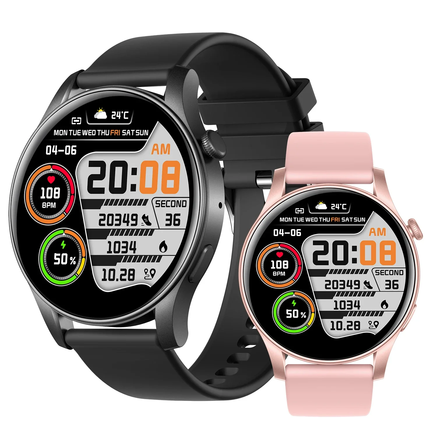 

2024 New Smartwatch - 1.43inch AMOLED Screen. BT Call. Heart Rate Monitoring. Sports Modes. Fitness Tracker. for Men & Women.