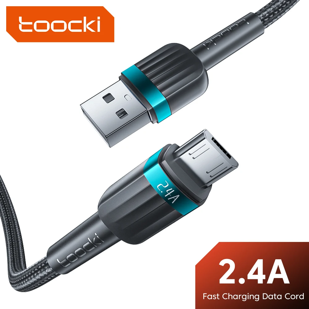 Toocki 2.4A Micro USB Cable Fast Charging Data Cord For Samsung S6 S7 Xiaomi Redmi Note 4 Micro USB Cord For Headhpone Earphone