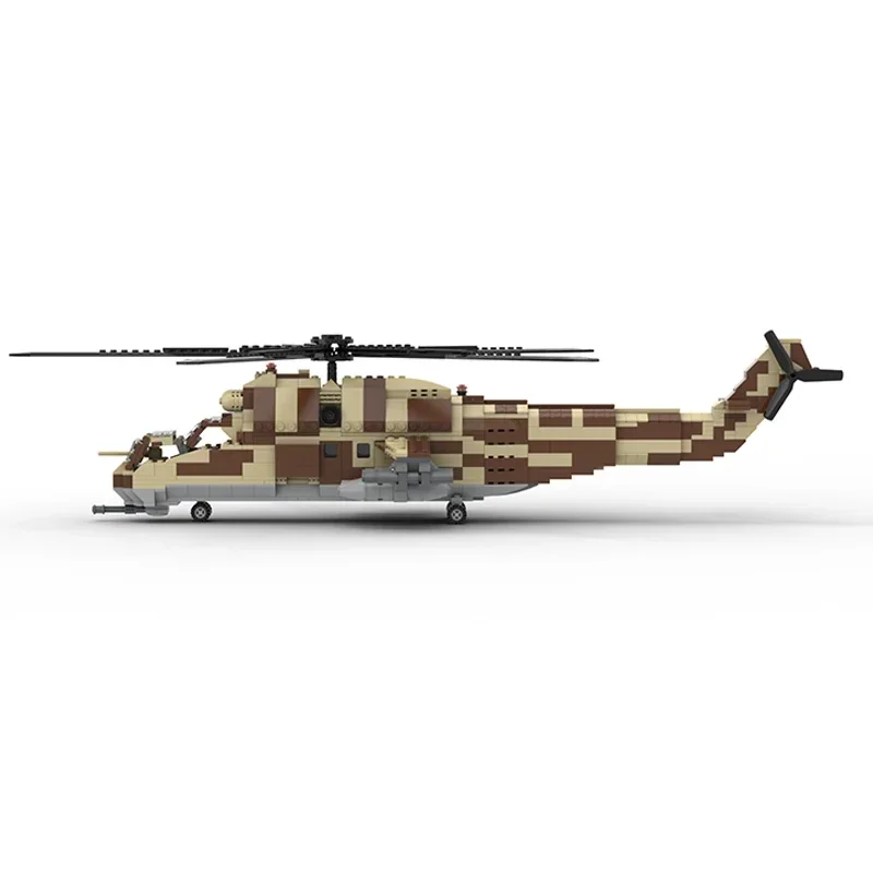 Moc Bouwstenen Militair Model Mi-24 Helikopter Gunship Technologie Modulaire Blokken Geschenken Speelgoed Voor Kinderen DIY Sets Montage