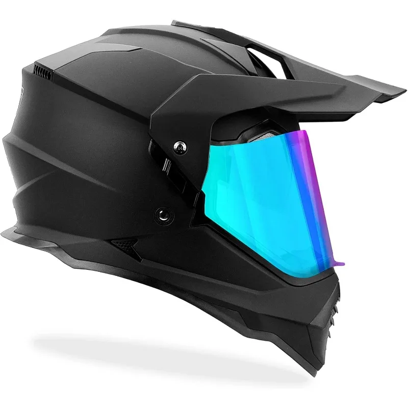 

GDM BEAST Dual-Sport Helmet,Matte Black, Clear and Iridium Shields,Small