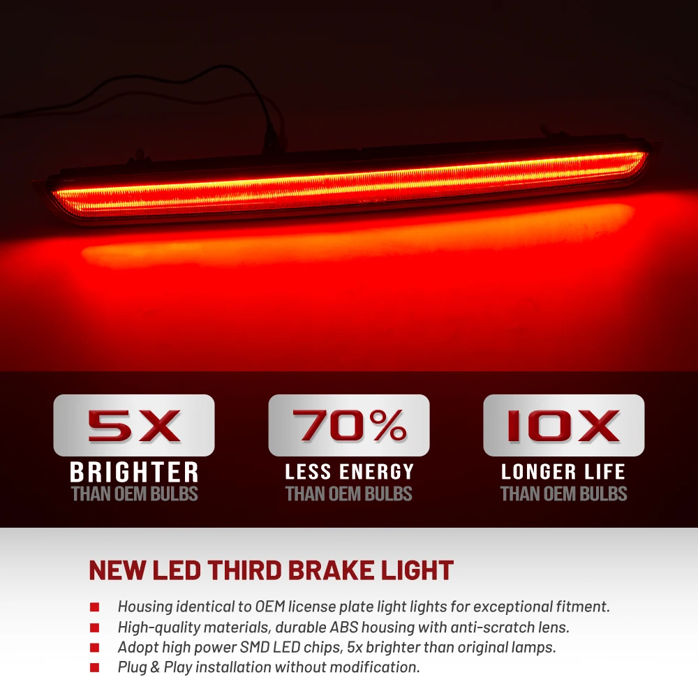 For 2007-2014 Chevrolet Tahoe Suburban 1500 2500 GMC Yukon/Yukon XL 1500 2500 LED Center High Mount Third 3rd Brake Stop Light view 2