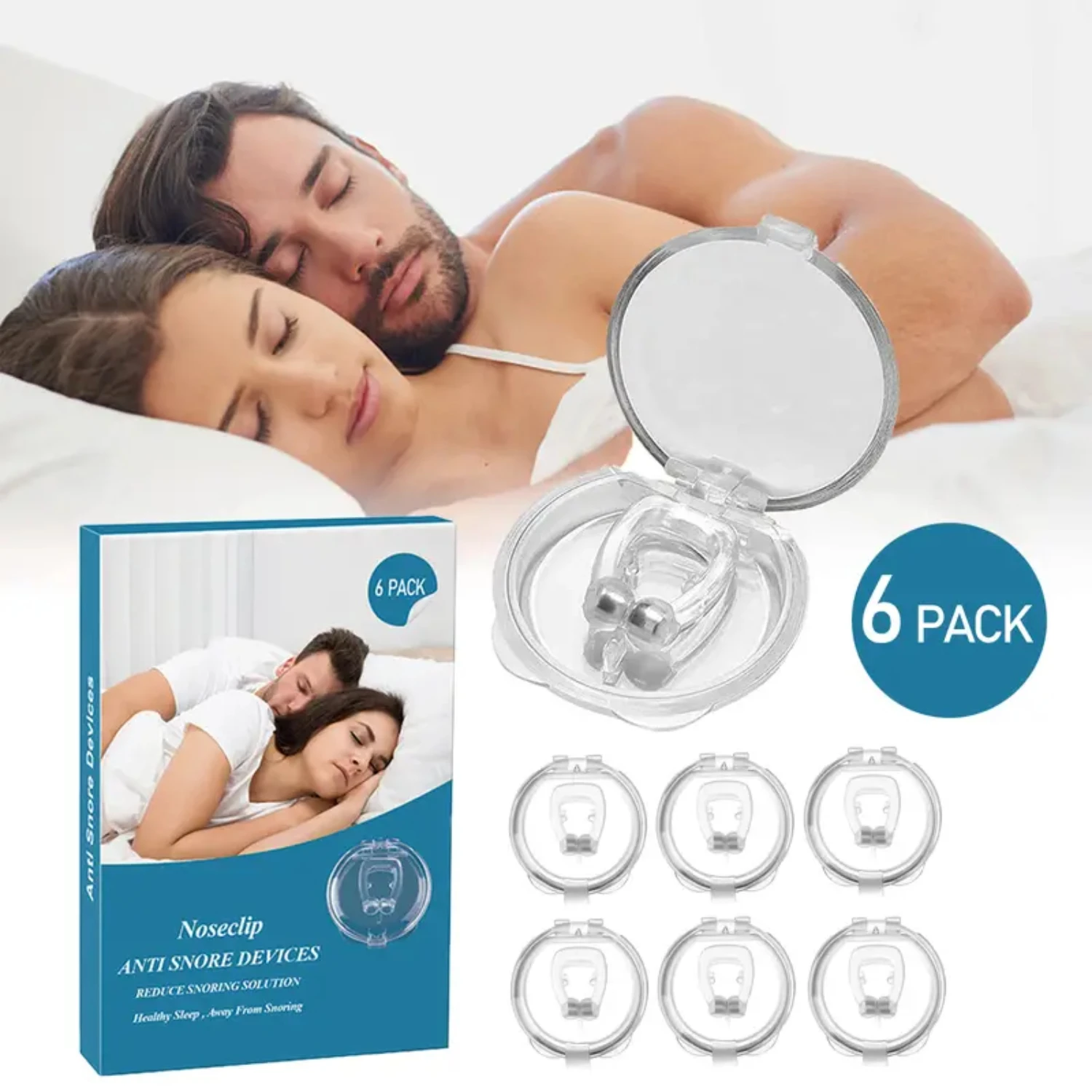 Comfortable Magnetic Anti-Snoring Silicone Nose Clip Device, Stop Snoring, Breathe Easily, Improve Sleep Quality. Nose shaper