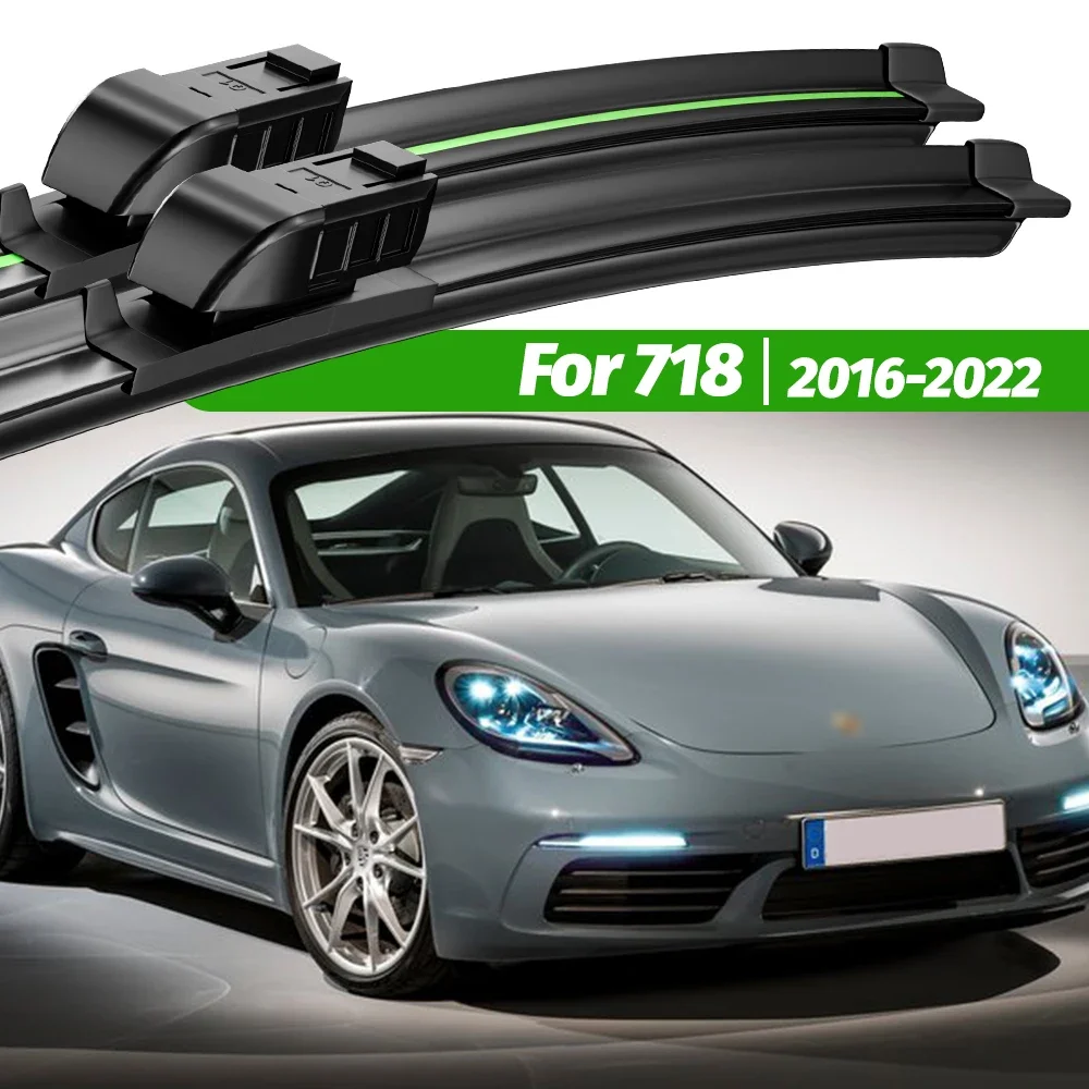 

For Porsche 718 Cayman Boxster 982 2016-2022 2pcs Front Windshield Wiper Blades 2018 2019 2021 Windscreen Window Accessories