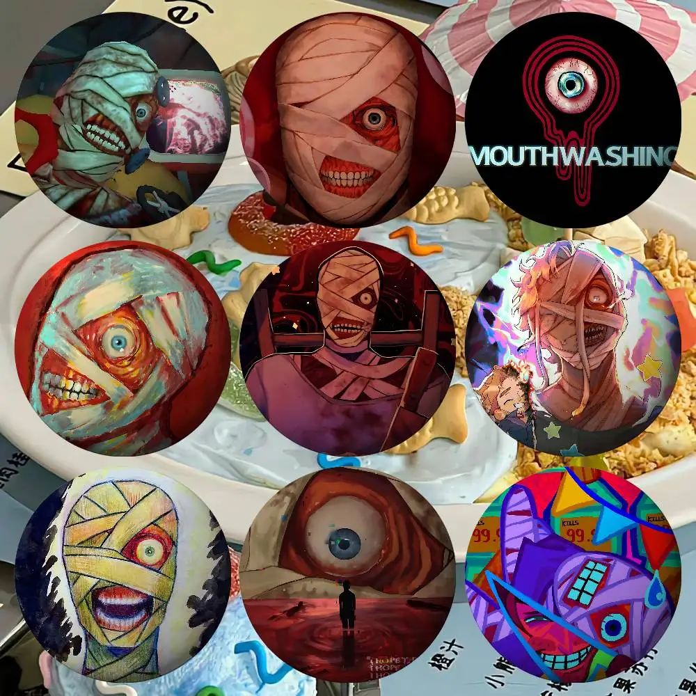 Horror Spiel M-Mundwäsche Abzeichen Weißblech Soft Button Pin Brosche Metall Abzeichen Benutzerdefinierte Schmuck Zubehör Hut Tasche Revers