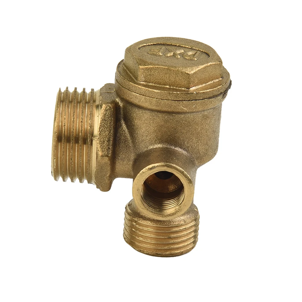1pc Yellow Parts 3 Port Air Compressor Check Valve Thread Connector 10/12/20mm Replacement Brass Central Pneumatic
