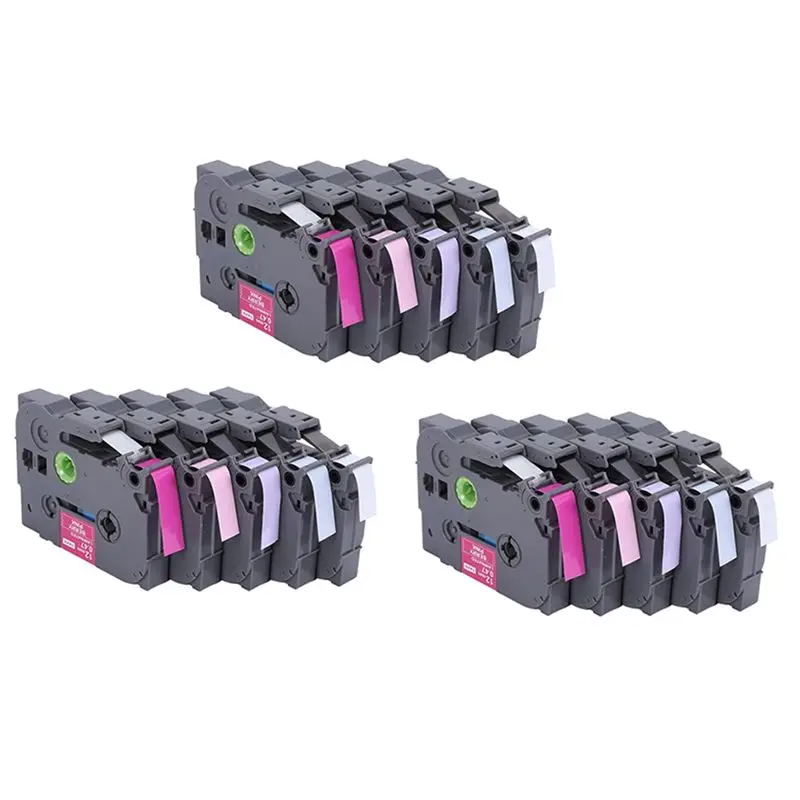 aef1-3x-compatible-label-tape-replacement-for-p-touch-12mm-1-2-inch-laminated-berry-pink-pink-purple-blue-white