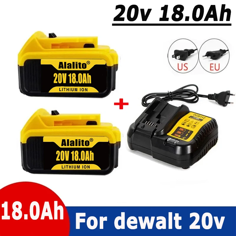 

Latest DCB200 20V 18000mAh Battery and charger For Dewalt 18V DCB184 DCB200 DCB182 DCB180 DCB181 DCB182 DCB201 Tools Battery