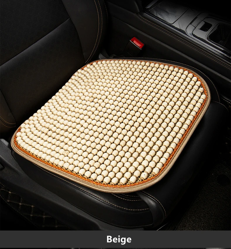 Car Seat Cushion Summer Cool Cushion Single Piece of Wood Beads Summer Breathable Cushion Ventilation Cold Four Seasons Availabl