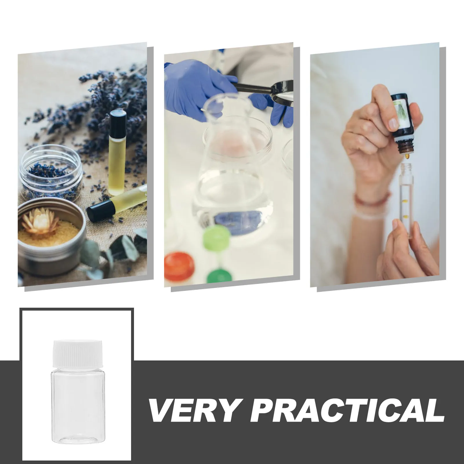 10Pcs Clear Lab Reagent Bottles Plastic Wide Mouth Storage Container Leakproof Caps Suitable for Liquid Solid Sample Storage