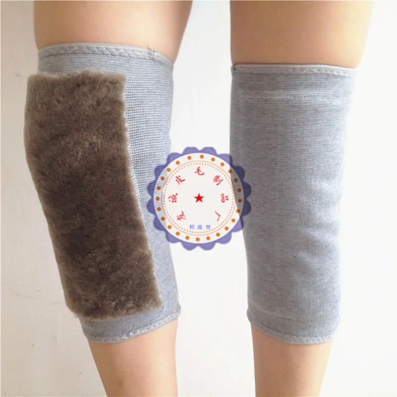 Winter Gebreide Mouw Outdoor Warm Verdikking Echte Wol Knie Pads Een Arbeid Bescherming Been