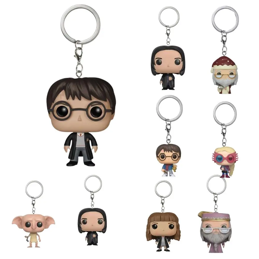 Pocket Keychains Harri Pendants Action Figures Ron Hedwig Jinny Snape PVC Model toys for Children Birthday Gifts