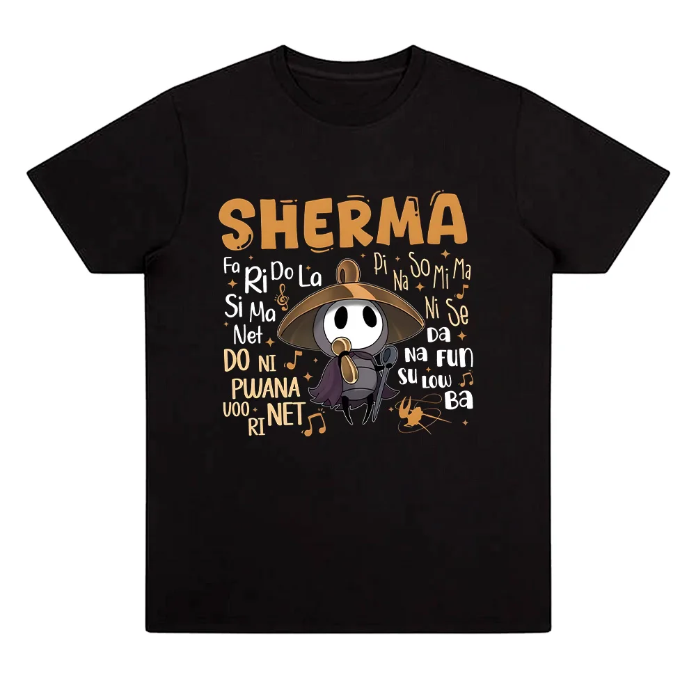 

Funny Sherma Song T-shirts Hollow Knight Silksong Game Quote Tees Harajuku Cartoon Print T Shirts Unisex Cotton Casual Clothes