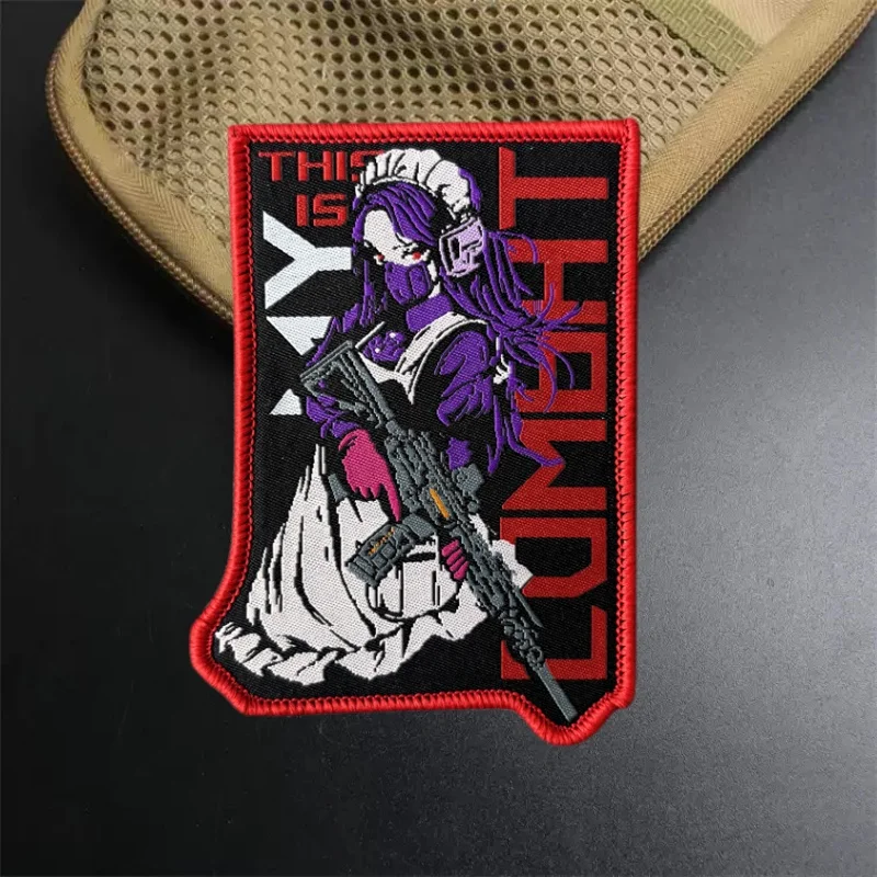 

Anime Girl Tactical Morale Badge Print Patch on Clothes Hook Loop Military Patches Backpack Decorative Accessories Stickers