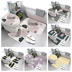 Cobblestone Embossed Three-Piece Carpet Household Bathroom Non-Slip Set Toilet Floor Mat Bathroom Absorbent Floor Mat