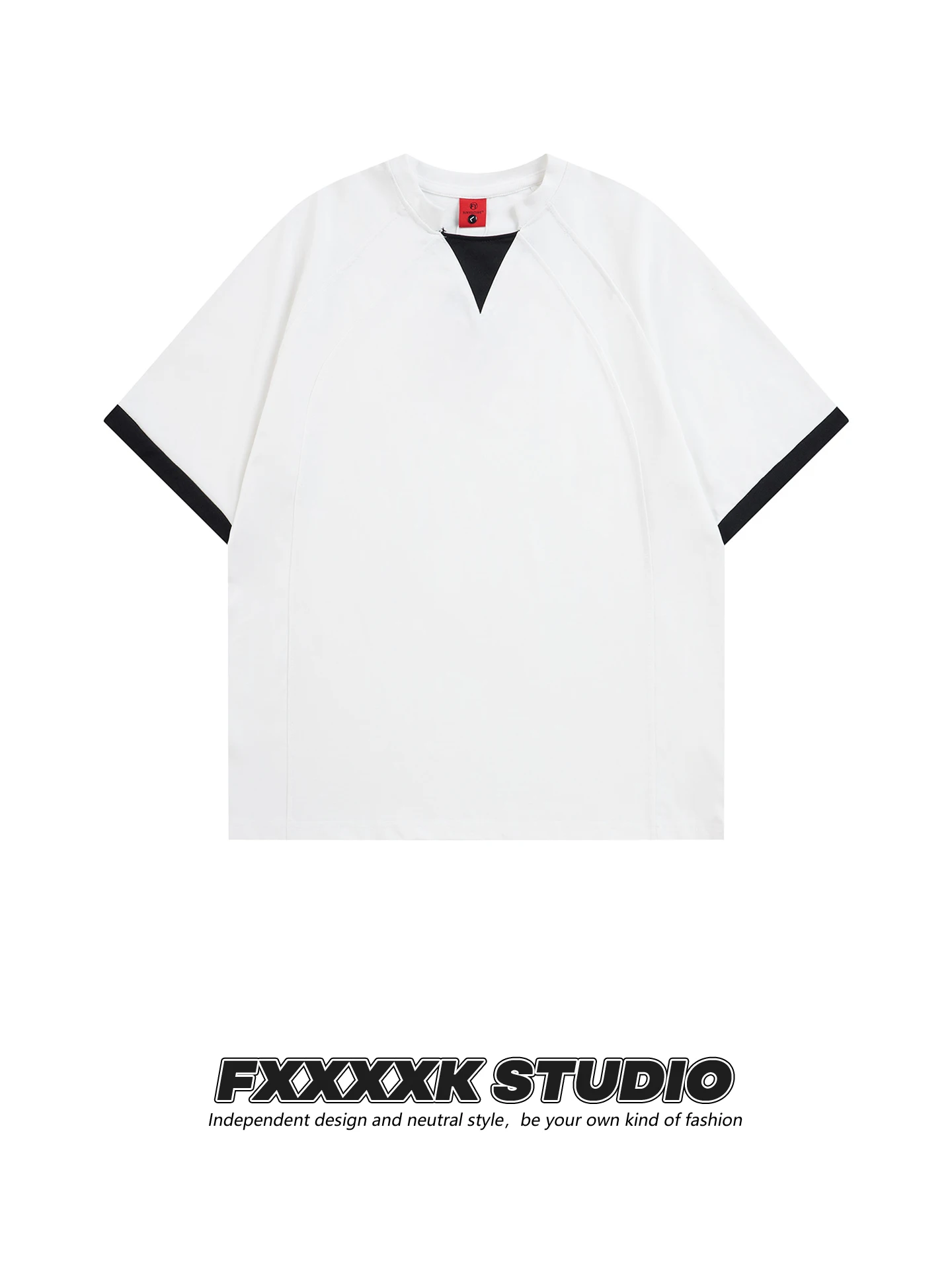 

Мужская летняя футболка FXK Original Color Blo: повседневная, свободного кроя, с принтом, из хлопка, в стиле пэчворк, универсальная