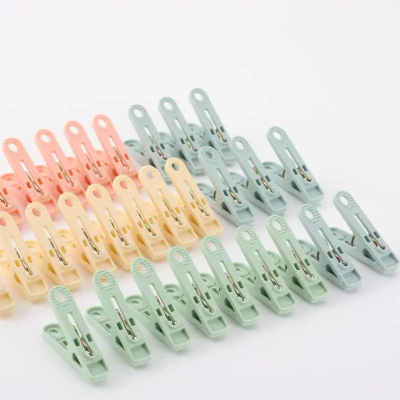 Portable Multifunctional Windproof Clothesline Clips Plastic Durable Drying Clips for Socks Underwear Travel Outdoor Laundry