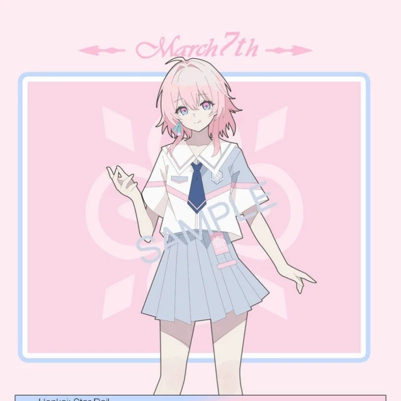 Costume de cosplay de March 7th pour le jeu Stock Game Honkai: Star Rail, uniforme JK mignon pour femmes, vêtements de jeu de rôle, tenue de marin.