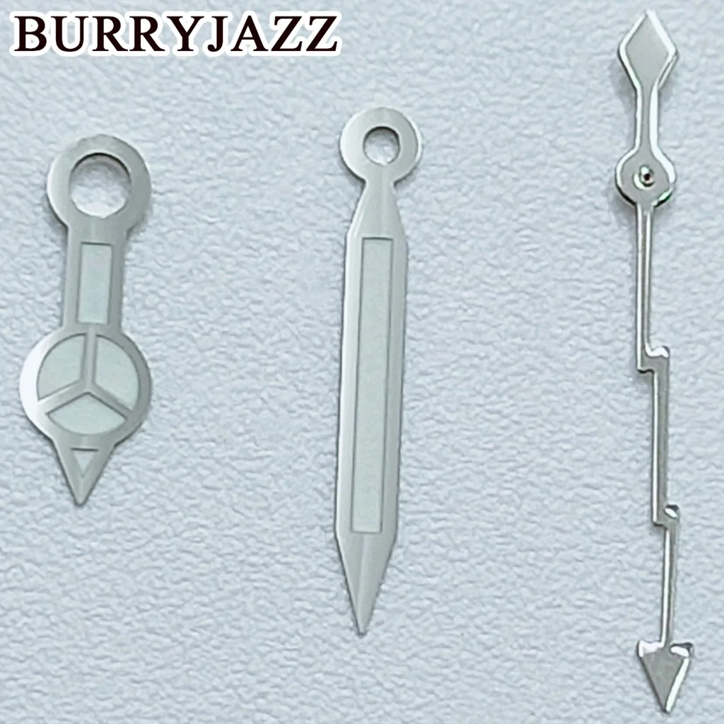 BURRYJAZZ NH35 NH36 NH38 7S26 7S36 4R35 4R36 حركة ساعة الغوص الأيدي الأسود الفضة ساعة الأيدي الثانية الأخضر مضيئة #1