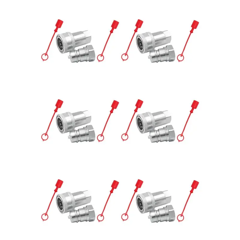 

6X быстроразъемный фитинг ISO7241-A NPT Гидравлический соединительный разъем 1/2 дюйма Быстросменный интерфейс-AA26