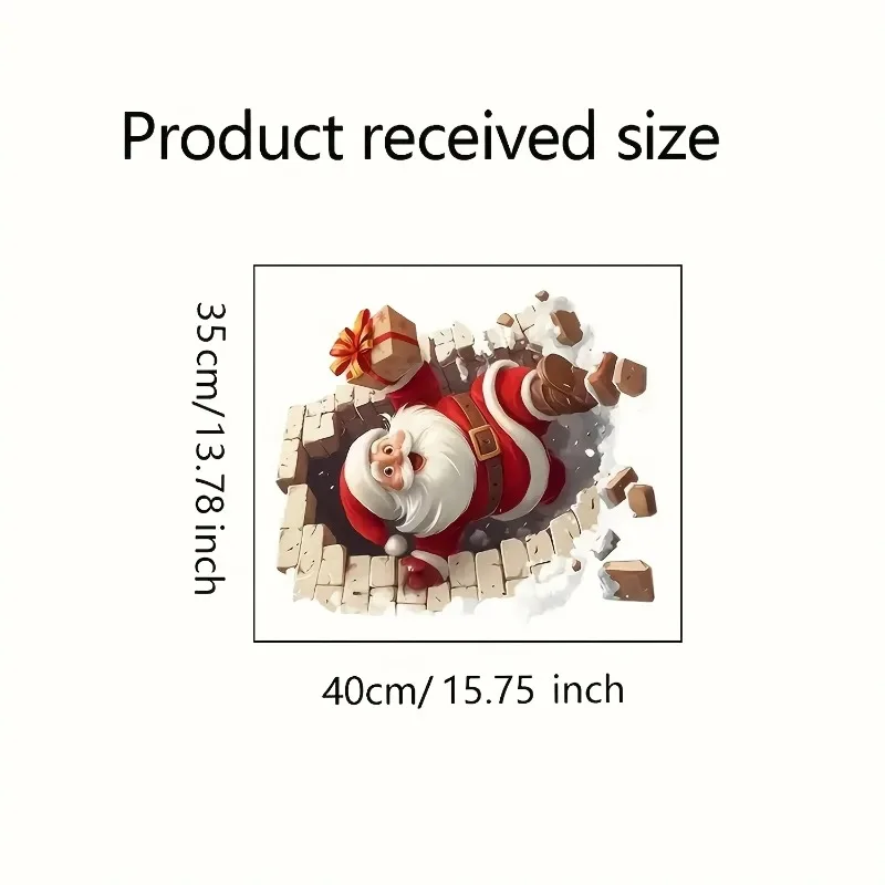 A Santa Claus Wall Sticker That Breaks Through The Wall - for Living Room And Home Decor, Perfect Christmas Holiday Gift,Decor