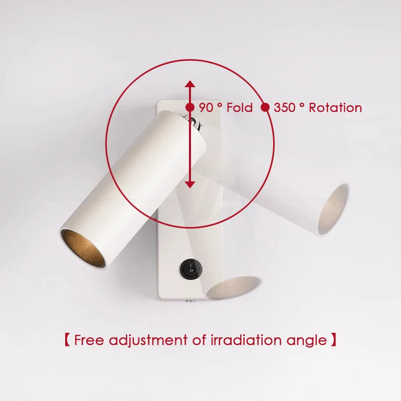 Imagem -03 - Lâmpada de Parede Led Minimalista Luz de Leitura Quarto Hotel Noite Livro Rotação Ajustável Luz de Parede Holofotes 5w