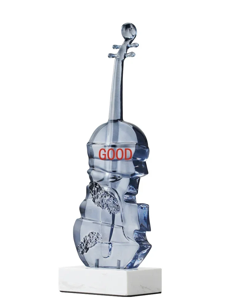 

Creative violin living room floor ornament art